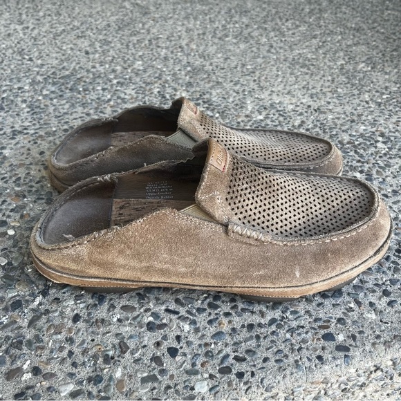 Olukai Moloa Kohana Suede Leather Casual Slip On Loafer Shoes Men 13 Brown - Picture 1 of 11